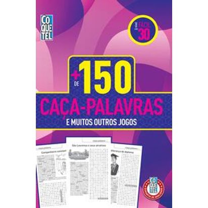 Livro Coquetel Mais 150 caça-palavras e muitos outros jogos nível fácil Ed  28